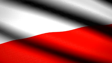 poland flag waving textile textured background. seamless loop animation. full screen. slow motion. 4k video