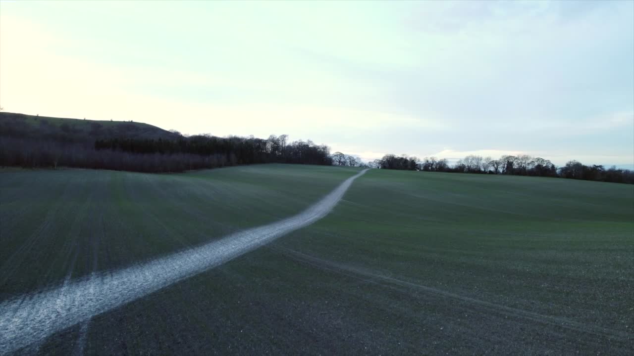 Aerial drone footage of hills in High Wycombe