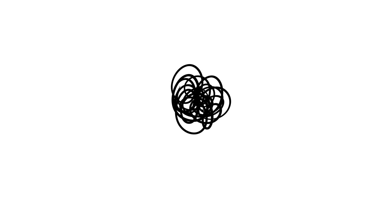 Animated Black Scribble Loop on White Background