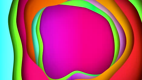 fondo colorido abstracto con múltiples capas de superficie de onda con diferentes gradientes. espacio de copia. fondo infantil. bucle sin costuras 3d render