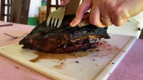 juicy cut of argentine meat ready to be sliced