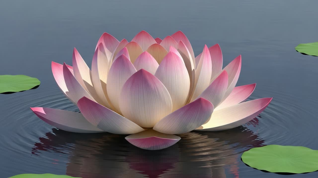 Pink and White Lotus Flower on Water
