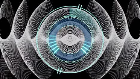 animación de la exploración del alcance sobre formas sobre fondo negro