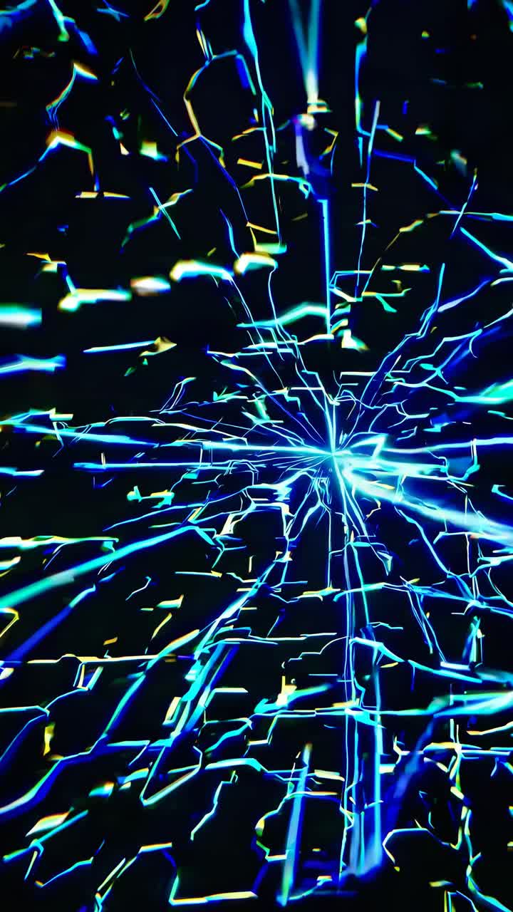 Dynamic abstract video concept with neon blue light trails