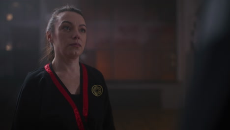 woman practicing martial arts