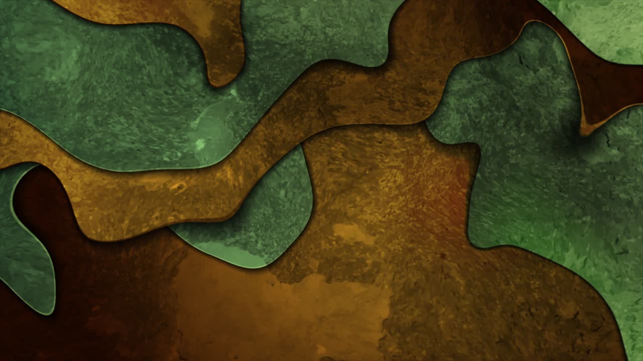 ondas líquidas de grunge verde y naranja fondo de movimiento abstracto