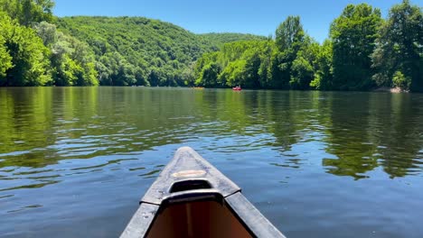 canoe on river in dordogne