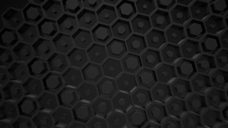 fondo de negocios negro. cajas fondo hexágono abstracto movimiento aleatorio, animación en bucle 3d 4k.