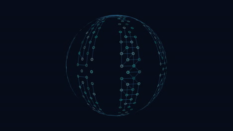 futuristic depiction of white dots in a circular pattern on a black background, resembling floating elements wi