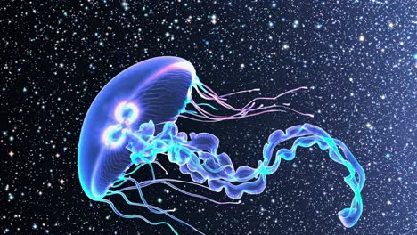 glowing jellyfish in space