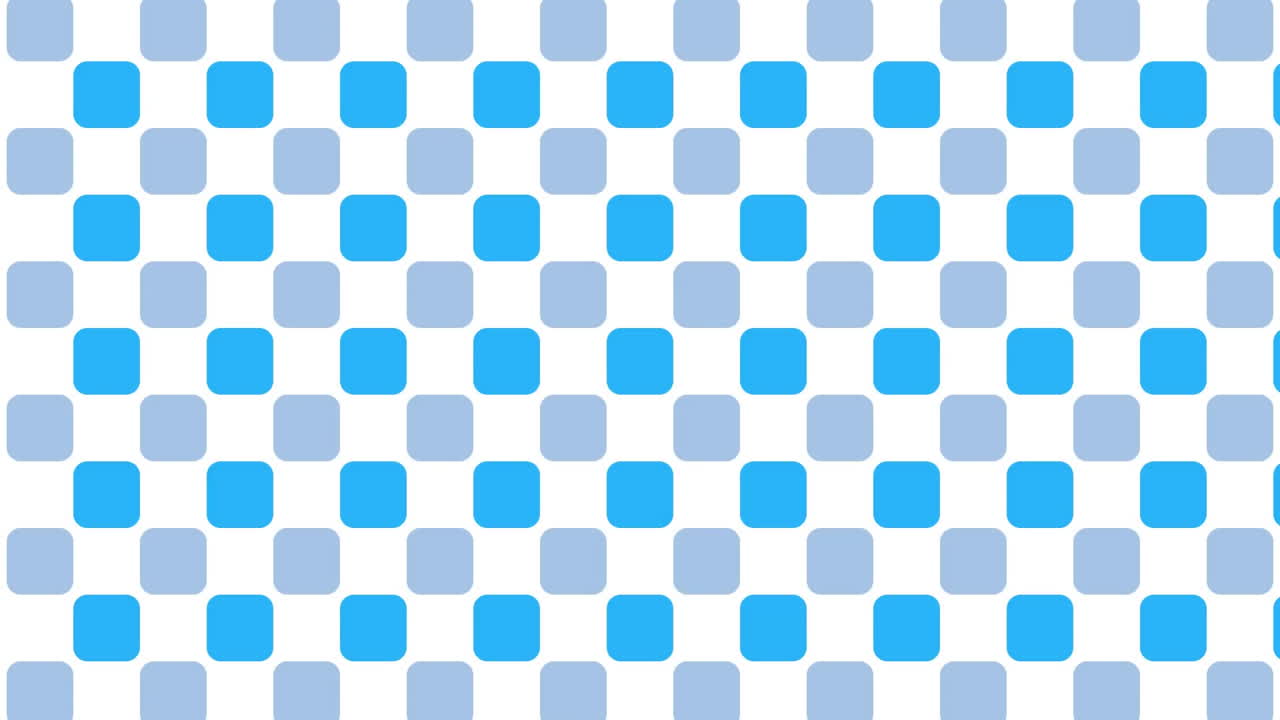 Animation of white and blue shapes moving on blue background