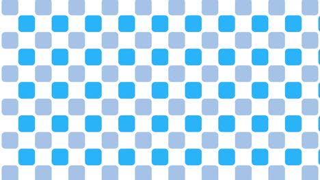 Animation of white and blue shapes moving on blue background