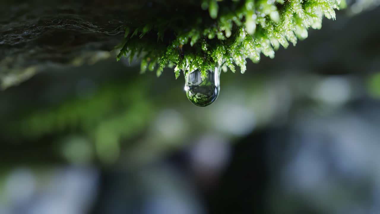 Water drop on moss