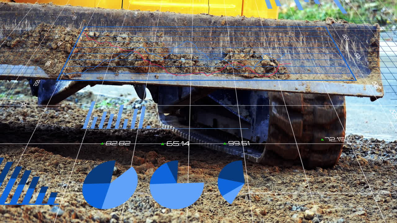 datos estadísticos sobre la conducción de las excavadoras en el sitio de construcción