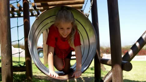 girl playing in the garden 4k