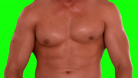 muscular man flexing his pecs