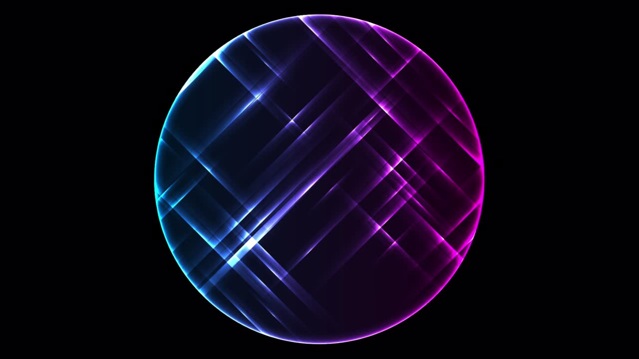 파란색 보라색 빛나는 네온 원 추상 기술 모션 배경