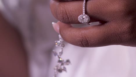 slow-motion shot of a diamond necklace