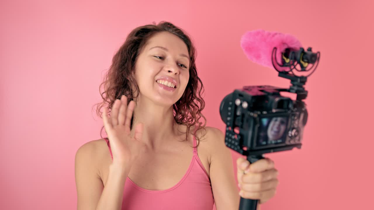 Woman Recording a Video Blog