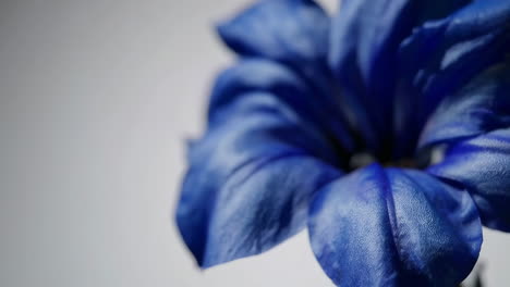 close-up of a blue artificial flower