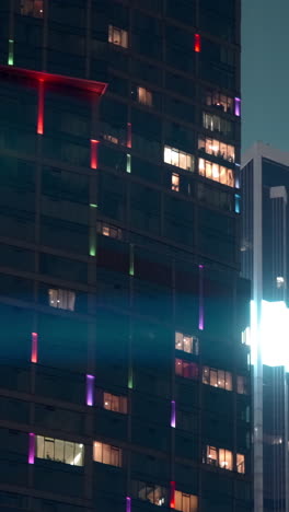 modern city apartment building at night