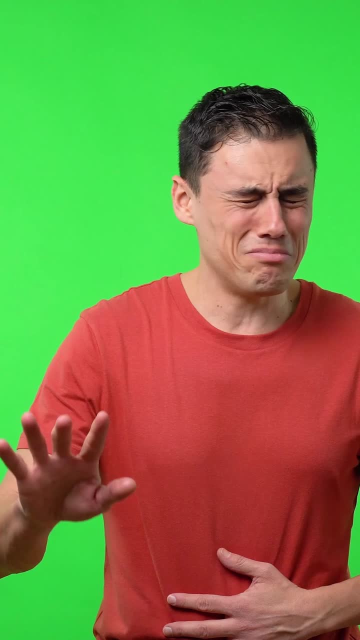 Man expressing sorrow and pain