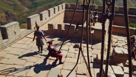 reconstruction work on the great wall of china