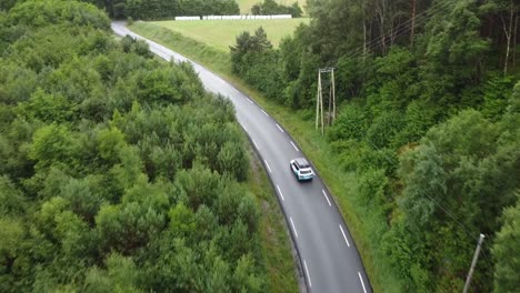 car driving along the famous lysefjord in norway-1