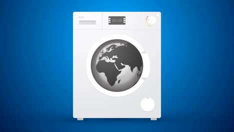 washing machine with world idea concept motion background loop