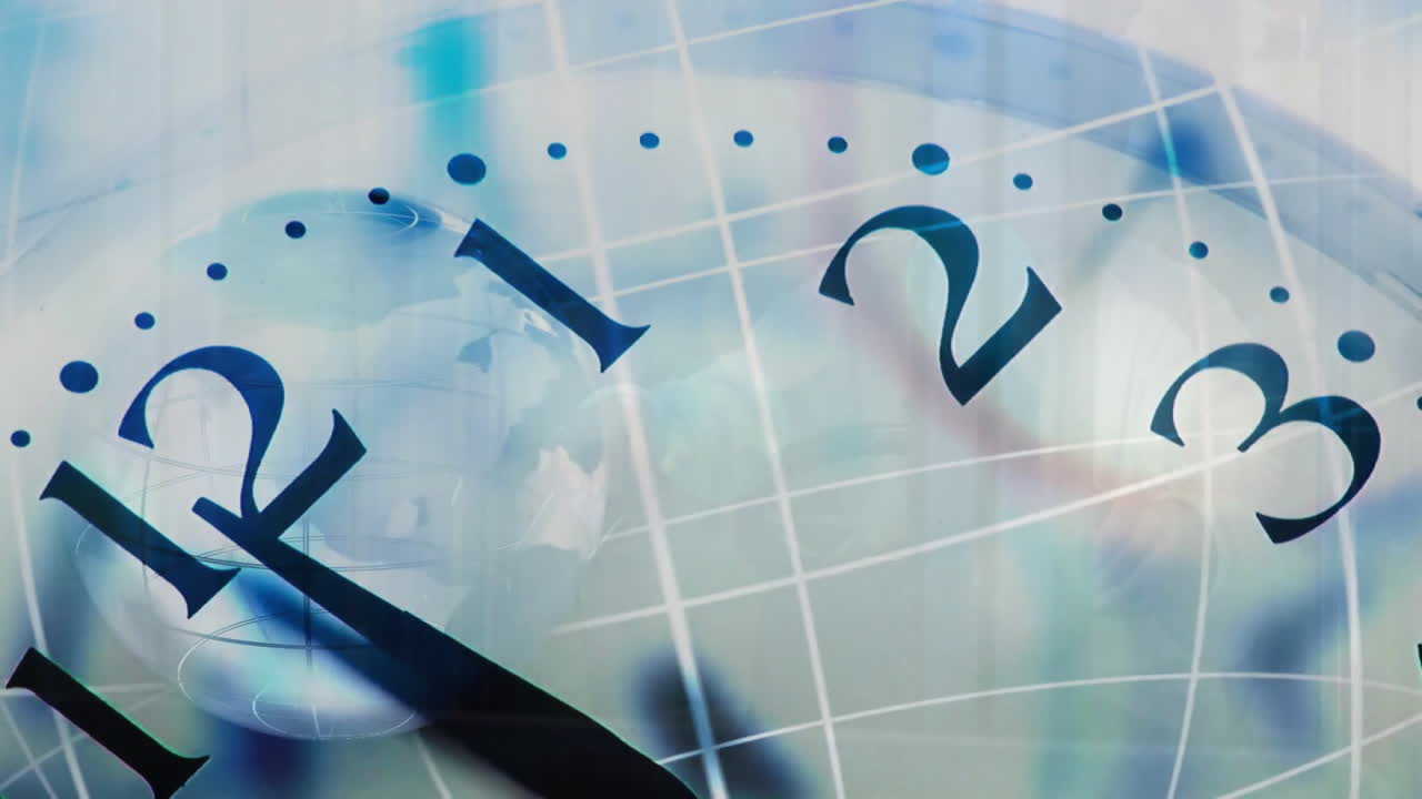 часы и взаимосвязанные линии анимация над людьми, работающими в лаборатории