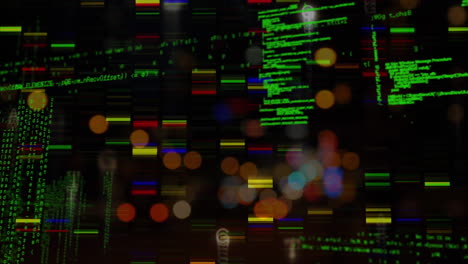 codici di programma e luci bokeh