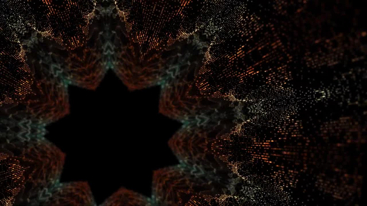 colores iluminados y concepto de diseño digital ondeando con partículas brillantes