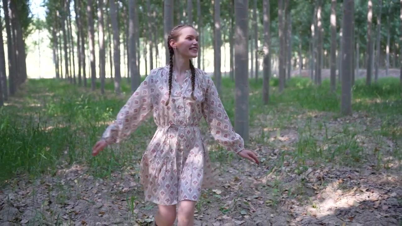 Un paesaggio boschivo sereno e pittoresco, ricco di alberi alti e maestosi e di un sottobosco verde e lussureggiante
