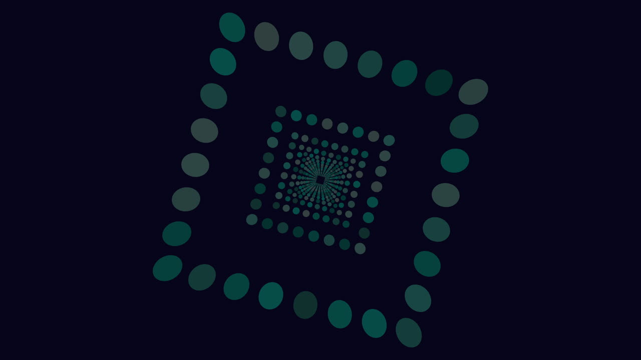 túnel futurista en espiral en el espacio oscuro a partir de puntos con el color del arco iris