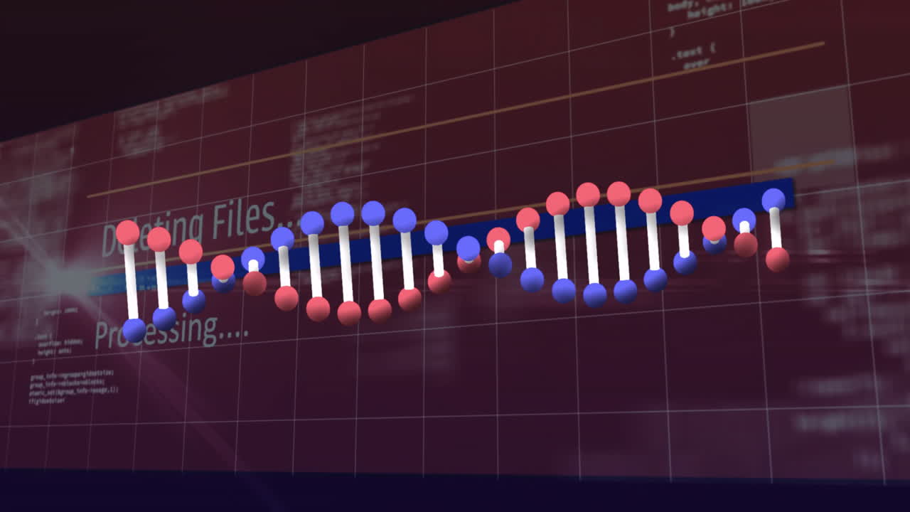 dna 스트랜드 및 데이터 처리 애니메이션 및 삭제 파일