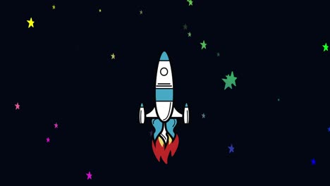 Rocket-icon-against-black-background