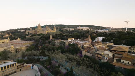 Cinematic-Aerial-Shot-Above-Museu-Nacional-d'Art-de-Catalunya