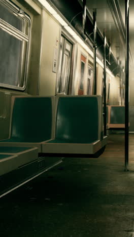 empty subway car with seats