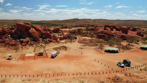 panorama of the granite rock formation at devils marbles conservation area in warumungu, australia