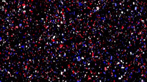 dense red white and blue confetti loop with matte