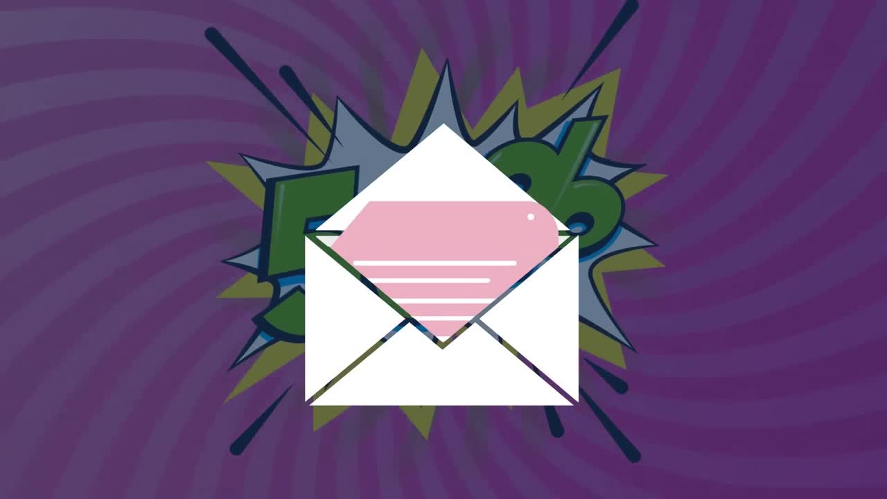 animación del icono del sobre y el 50% del texto