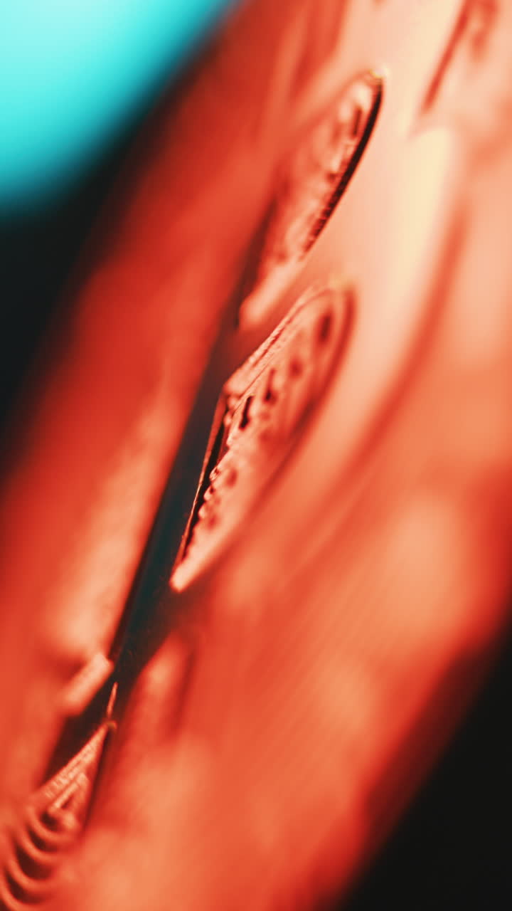 Close-up of Circuit Board and Abstract Lens Flare