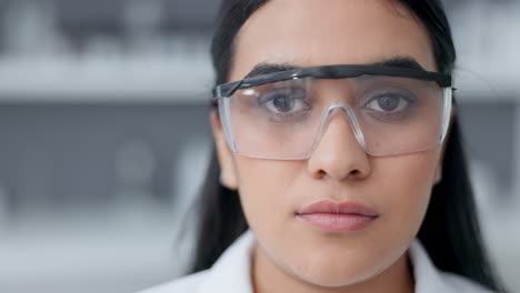 phd scientist wearing goggles for safety