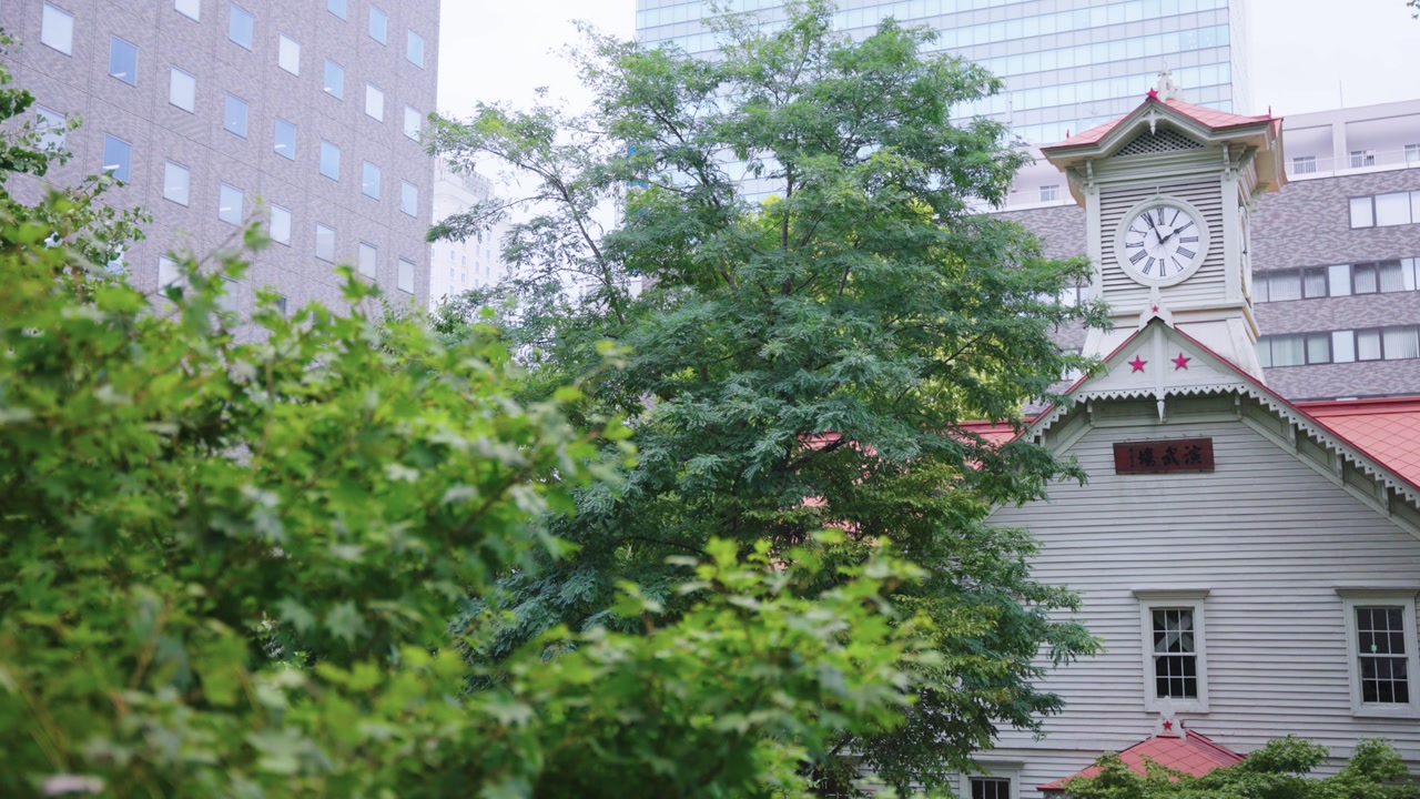 Sapporo Clock Tower, Sapporo City Establishing Shot, No People, Japan