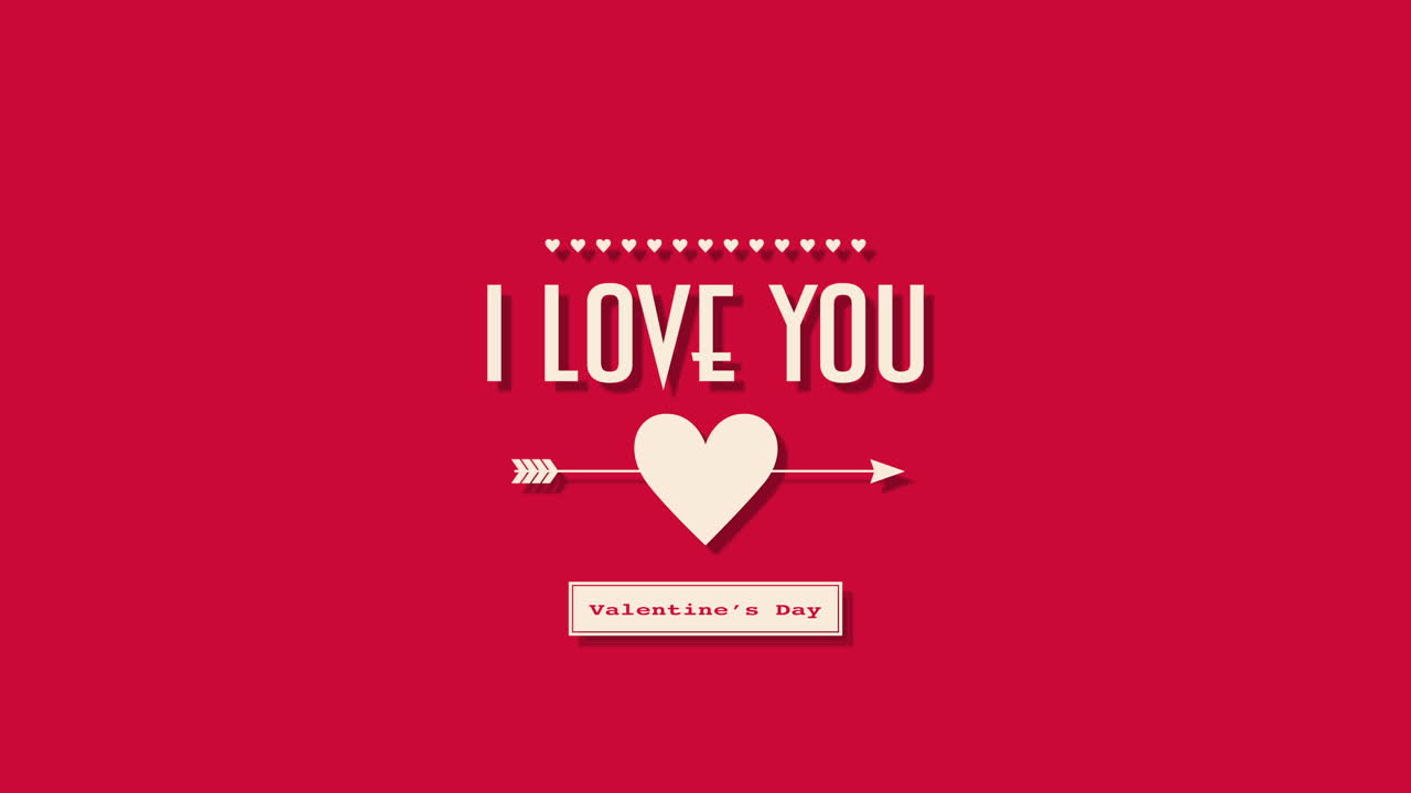 빨간 그라데이션에 하얀 마음과 화살표로 당신을 사랑합니다