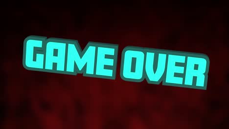 animation of game over text over dark background