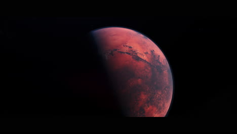 planet mars viewed from space