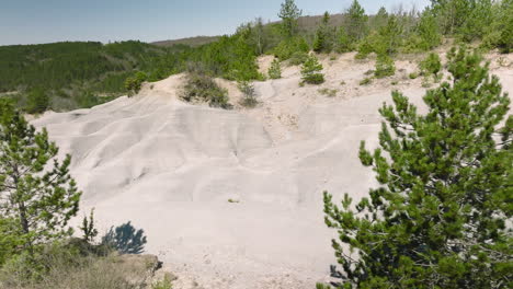 aerial shot of the fine-grained istrian desert near groznjan city in istria, croatia