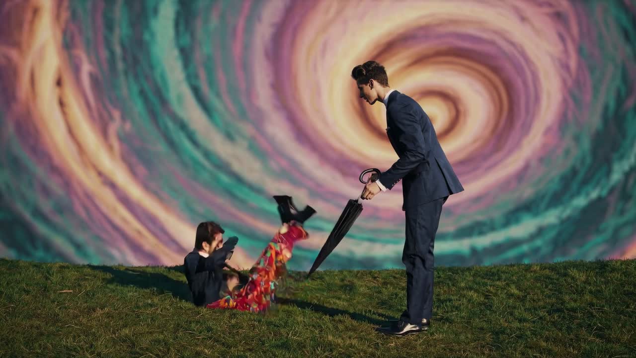 예술적 인 포즈 에 있는 두 사람