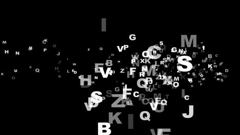 background random animation letters technology code, loop